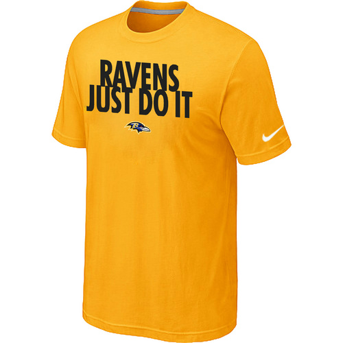Baltimore Ravens Just Do It Yellow T-Shirt,We sell and wholesale Baltimore Ravens Just Do It Yellow T-Shirt on line form chian!
