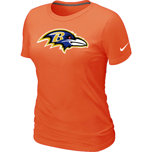 Baltimore Ravens Orange Women's Logo T-Shirt,We sell and wholesale Baltimore Ravens Orange Women's Logo T-Shirt on line form chian!