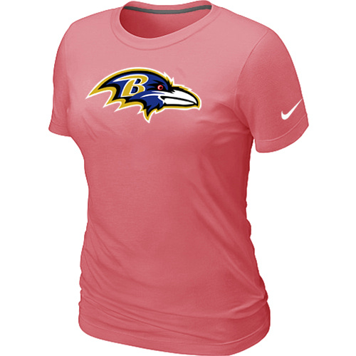 Baltimore Ravens Pink Women's Logo T-Shirt,We sell and wholesale Baltimore Ravens Pink Women's Logo T-Shirt on line form chian!
