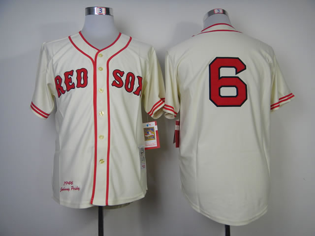 Boston Red Sox #6 1946 Throwback Cream Jersey,We sell and wholesale Boston Red Sox #6 1946 Throwback Cream Jersey on line form chian!