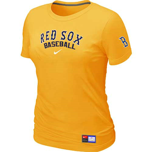 Boston Red Sox Nike Women's Yellow Short Sleeve Practice T-Shirt,We sell and wholesale Boston Red Sox Nike Women's Yellow Short Sleeve Practice T-Shirt on line form chian!