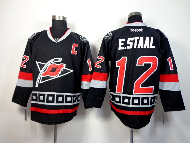 Carolina Hurricanes #12 E.Staal C Patch Black Jerseys,We sell and wholesale Carolina Hurricanes #12 E.Staal C Patch Black Jerseys on line form chian!