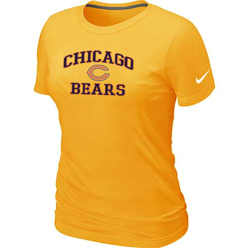 Chicago Bears Women's Heart & Soul Yellow T-Shirt,We sell and wholesale Chicago Bears Women's Heart & Soul Yellow T-Shirt on line form chian!