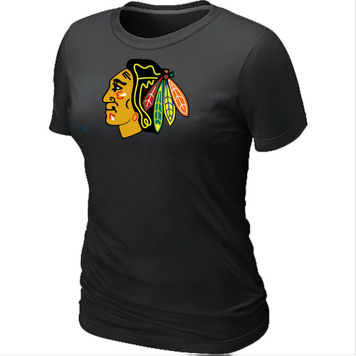 Chicago Blackhawks Big & Tall Women's Black Logo T-Shirt,We sell and wholesale Chicago Blackhawks Big & Tall Women's Black Logo T-Shirt on line form chian!