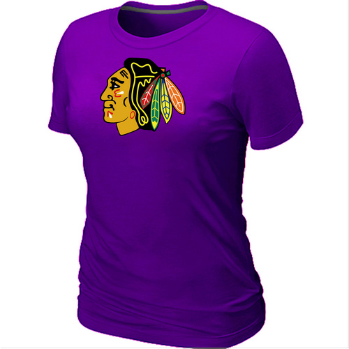 Chicago Blackhawks Big & Tall Women's Purple Logo T-Shirt,We sell and wholesale Chicago Blackhawks Big & Tall Women's Purple Logo T-Shirt on line form chian!