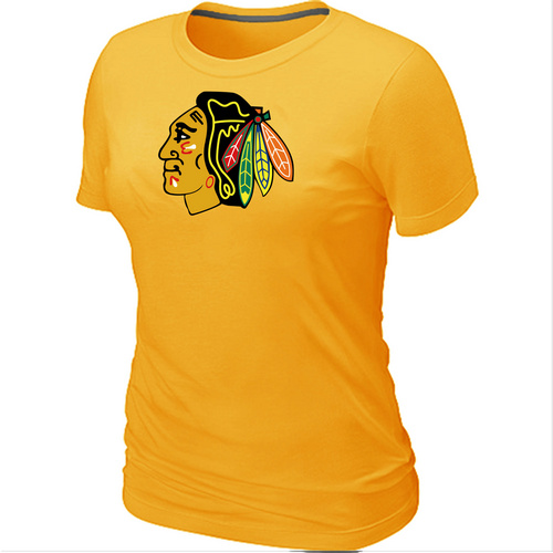 Chicago Blackhawks Big & Tall Women's Yellow Logo T-Shirt,We sell and wholesale Chicago Blackhawks Big & Tall Women's Yellow Logo T-Shirt on line form chian!
