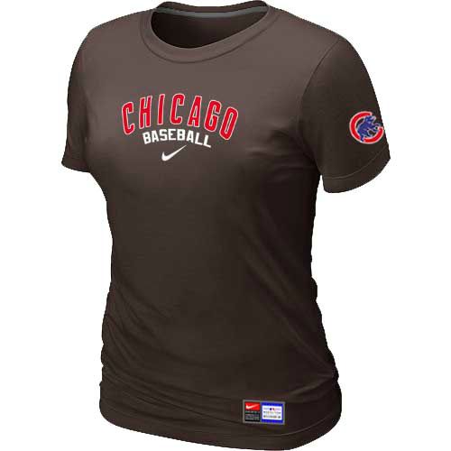 Chicago Cubs Nike Women's Brown Short Sleeve Practice T-Shirt,We sell and wholesale Chicago Cubs Nike Women's Brown Short Sleeve Practice T-Shirt on line form chian!