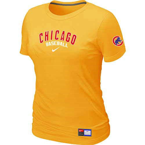 Chicago Cubs Nike Women's Yellow Short Sleeve Practice T-Shirt,We sell and wholesale Chicago Cubs Nike Women's Yellow Short Sleeve Practice T-Shirt on line form chian!