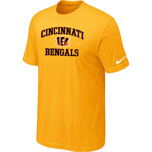 Cincinnati Bengals Heart & Soul Yellow T-Shirt,We sell and wholesale Cincinnati Bengals Heart & Soul Yellow T-Shirt on line form chian!