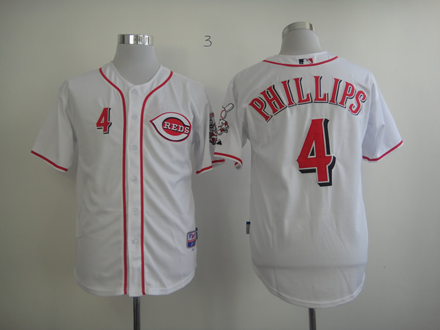 Cincinnati Reds #4 Phillips White Jersey,We sell and wholesale Cincinnati Reds #4 Phillips White Jersey on line form chian!