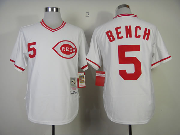 Cincinnati Reds #5 Bench Throwback 1975 White Jerseys,We sell and wholesale Cincinnati Reds #5 Bench Throwback 1975 White Jerseys on line form chian!