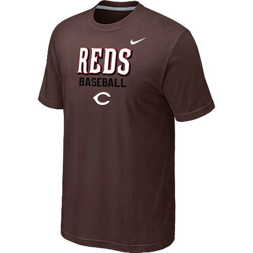 Cincinnati Reds 2014 Home Practice T-Shirt - Brown,We sell and wholesale Cincinnati Reds 2014 Home Practice T-Shirt - Brown on line form chian!