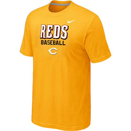 Cincinnati Reds 2014 Home Practice T-Shirt - Yellow,We sell and wholesale Cincinnati Reds 2014 Home Practice T-Shirt - Yellow on line form chian!