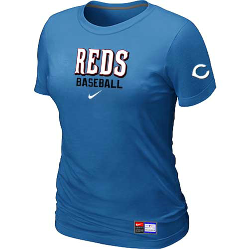 Cincinnati Reds Nike Women's L.blue Short Sleeve Practice T-Shirt,We sell and wholesale Cincinnati Reds Nike Women's L.blue Short Sleeve Practice T-Shirt on line form chian!