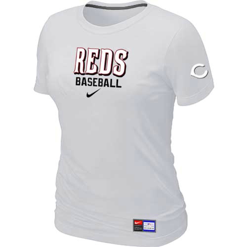 Cincinnati Reds Nike Women's White Short Sleeve Practice T-Shirt,We sell and wholesale Cincinnati Reds Nike Women's White Short Sleeve Practice T-Shirt on line form chian!