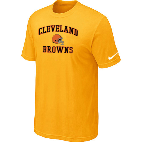 Cleveland Browns Heart & Soul Yellow T-Shirt,We sell and wholesale Cleveland Browns Heart & Soul Yellow T-Shirt on line form chian!
