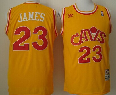 Cleveland Cavaliers #23 LeBron James CavFanatic Yellow Swingman Throwback Jerseys,We sell and wholesale Cleveland Cavaliers #23 LeBron James CavFanatic Yellow Swingman Throwback Jerseys on line form chian!