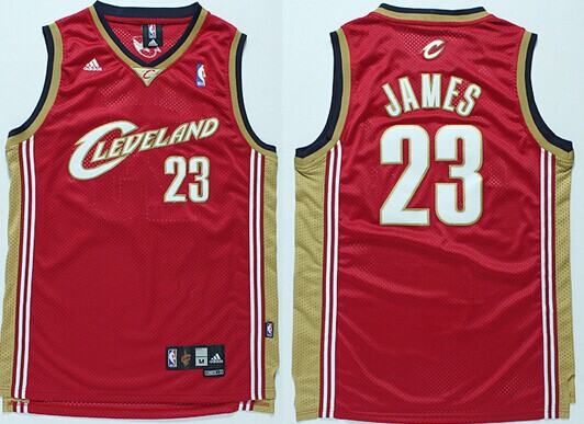 Cleveland Cavaliers #23 LeBron James Red With Golden Jersey,We sell and wholesale Cleveland Cavaliers #23 LeBron James Red With Golden Jersey on line form chian!