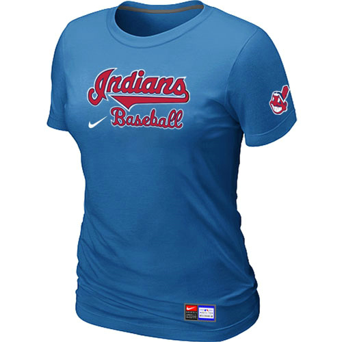 Cleveland Indians L.blue Nike Women's Short Sleeve Practice T-Shirt,We sell and wholesale Cleveland Indians L.blue Nike Women's Short Sleeve Practice T-Shirt on line form chian!