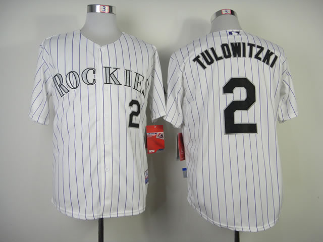 Colorado Rockies #2 Tulowitzki White With Purple Pinstripe Jerseys,We sell and wholesale Colorado Rockies #2 Tulowitzki White With Purple Pinstripe Jerseys on line form chian!