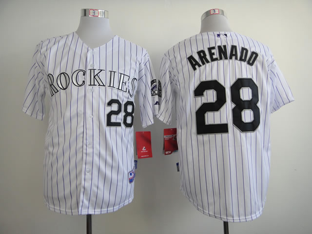 Colorado Rockies #28 Arenado White With Purple Pinstripe Jerseys,We sell and wholesale Colorado Rockies #28 Arenado White With Purple Pinstripe Jerseys on line form chian!