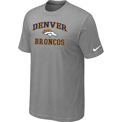 Denver Broncos Heart & Soul Light grey T-Shirt,We sell and wholesale Denver Broncos Heart & Soul Light grey T-Shirt on line form chian!
