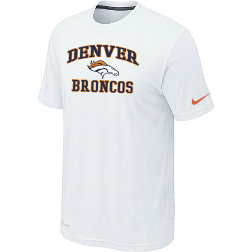 Denver Broncos Heart & Soul White T-Shirt,We sell and wholesale Denver Broncos Heart & Soul White T-Shirt on line form chian!