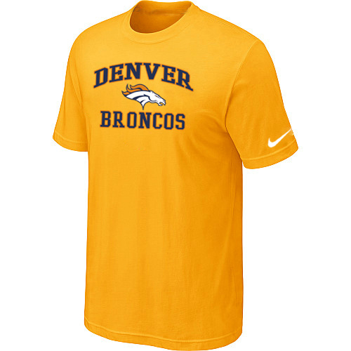 Denver Broncos Heart & Soul Yellow T-Shirt,We sell and wholesale Denver Broncos Heart & Soul Yellow T-Shirt on line form chian!