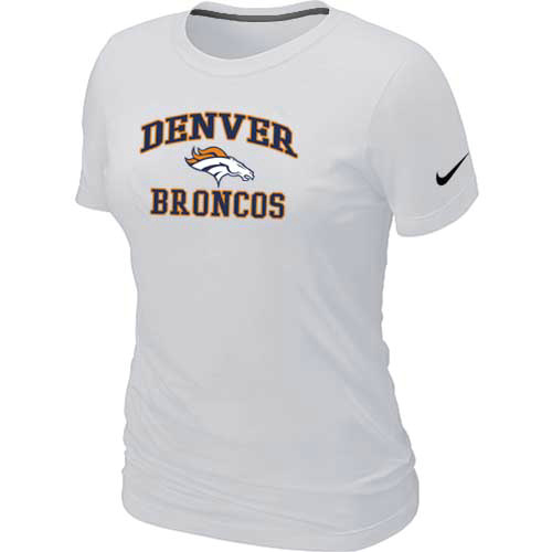 Denver Broncos Women's Heart & Soul White T-Shirt,We sell and wholesale Denver Broncos Women's Heart & Soul White T-Shirt on line form chian!