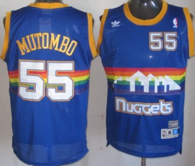 Denver Nuggets #55 Dikembe Mutombo Blue Rainbow Throwback Swingman Jerseys,We sell and wholesale Denver Nuggets #55 Dikembe Mutombo Blue Rainbow Throwback Swingman Jerseys on line form chian!