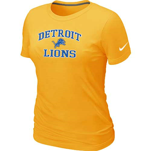 Detroit Lions Women's Heart & Soul Yellow T-Shirt,We sell and wholesale Detroit Lions Women's Heart & Soul Yellow T-Shirt on line form chian!
