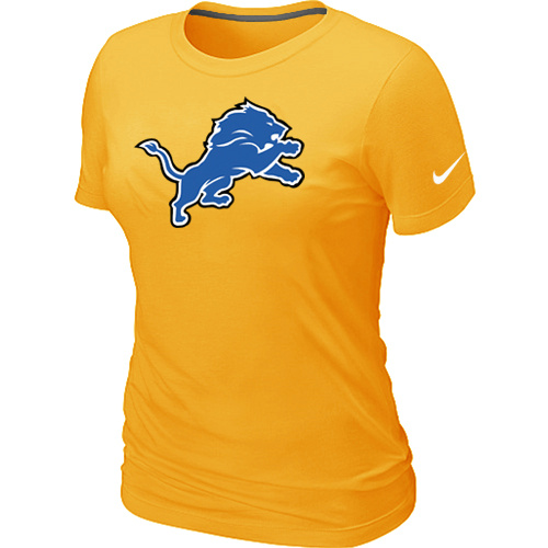 Detroit Lions Yellow Women's Logo T-Shirt,We sell and wholesale Detroit Lions Yellow Women's Logo T-Shirt on line form chian!