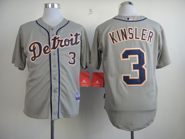 Detroit Tigers #3 Kinsler Grey Jerseys,We sell and wholesale Detroit Tigers #3 Kinsler Grey Jerseys on line form chian!