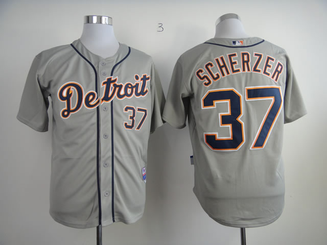Detroit Tigers #37 Scherzer Grey Jerseys,We sell and wholesale Detroit Tigers #37 Scherzer Grey Jerseys on line form chian!