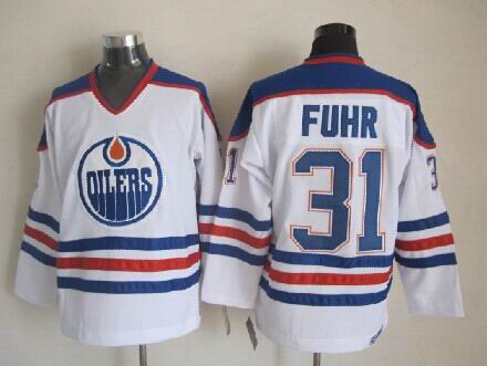Edmonton Oilers #31 Fuhr CCM Throwback White Jerseys,We sell and wholesale Edmonton Oilers #31 Fuhr CCM Throwback White Jerseys on line form chian!