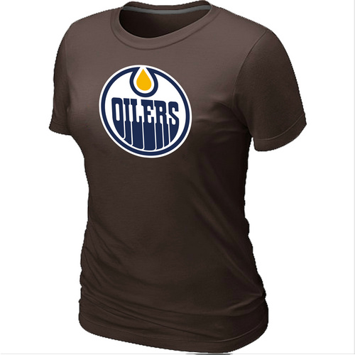 Edmonton Oilers Women's Big & Tall Logo Brown T-Shirt,We sell and wholesale Edmonton Oilers Women's Big & Tall Logo Brown T-Shirt on line form chian!
