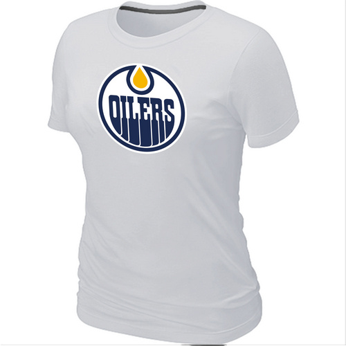 Edmonton Oilers Women's Big & Tall Logo White T-Shirt,We sell and wholesale Edmonton Oilers Women's Big & Tall Logo White T-Shirt on line form chian!