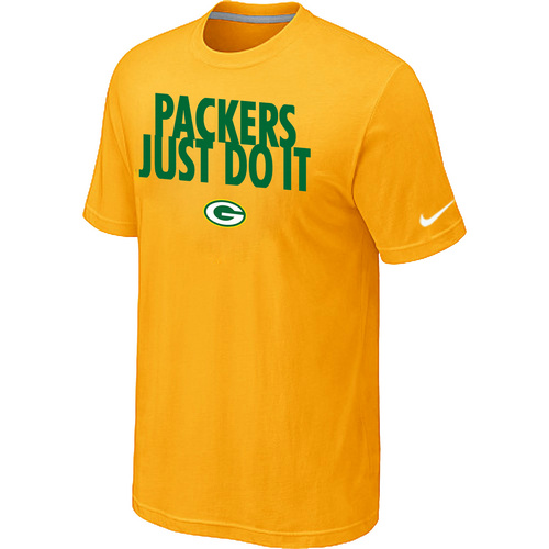 Green Bay Packers Just Do It Yellow T-Shirt,We sell and wholesale Green Bay Packers Just Do It Yellow T-Shirt on line form chian!