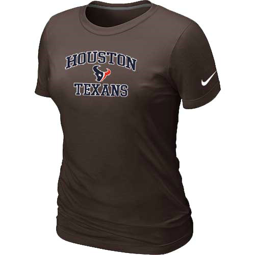 Houston Texans Women's Heart & Soul Brown T-Shirt,We sell and wholesale Houston Texans Women's Heart & Soul Brown T-Shirt on line form chian!