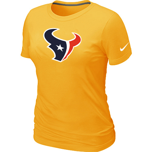 Houston Texans Yellow Women's Logo T-Shirt,We sell and wholesale Houston Texans Yellow Women's Logo T-Shirt on line form chian!