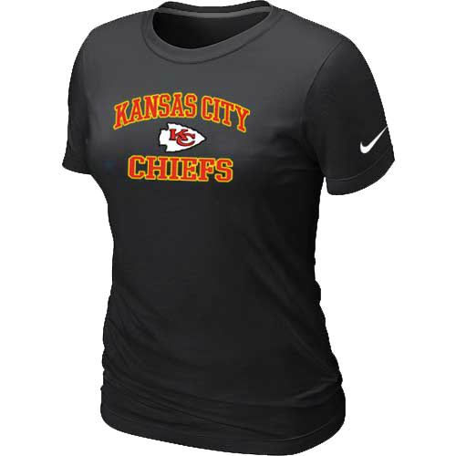 Kansas City Chiefs Women's Heart & Soul Black T-Shirt,We sell and wholesale Kansas City Chiefs Women's Heart & Soul Black T-Shirt on line form chian!