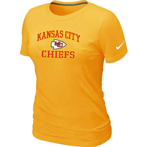 Kansas City Chiefs Women's Heart & Soul Yellow T-Shirt,We sell and wholesale Kansas City Chiefs Women's Heart & Soul Yellow T-Shirt on line form chian!