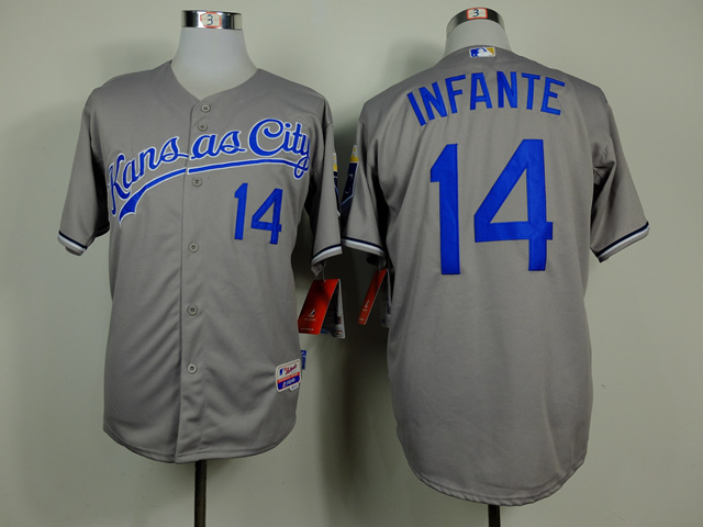 Kansas City Royals #14 Infante 2014 Gray Jerseys,We sell and wholesale Kansas City Royals #14 Infante 2014 Gray Jerseys on line form chian!
