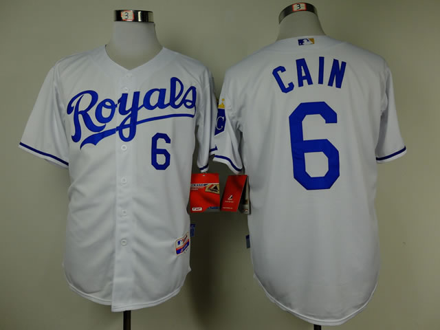 Kansas City Royals #6 Cain White Jerseys,We sell and wholesale Kansas City Royals #6 Cain White Jerseys on line form chian!