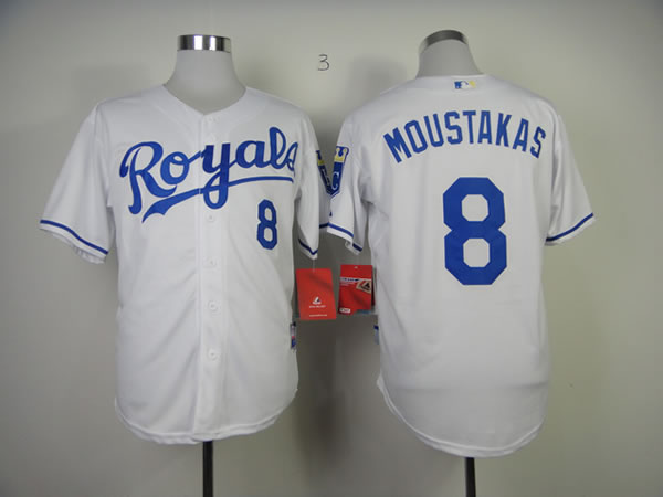 Kansas City Royals #8 Mike Moustakas White Jerseys,We sell and wholesale Kansas City Royals #8 Mike Moustakas White Jerseys on line form chian!