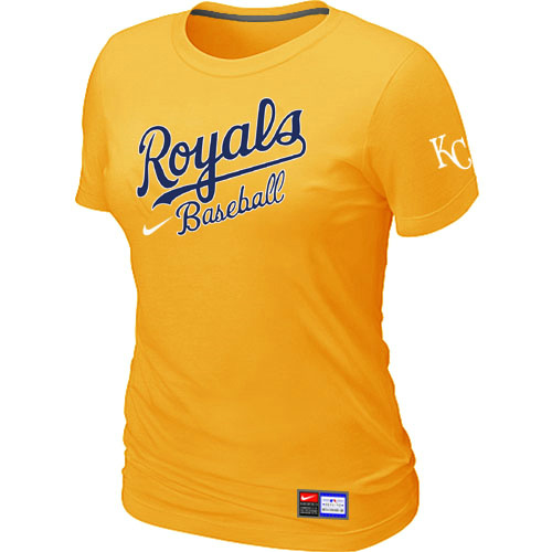 Kansas City Royals Yellow Nike Women's Short Sleeve Practice T-Shirt,We sell and wholesale Kansas City Royals Yellow Nike Women's Short Sleeve Practice T-Shirt on line form chian!