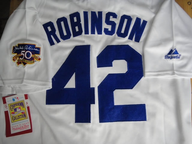 Los Angeles Dodgers #42 Jackie Robinson White 1955 Throwback  Jersey,We sell and wholesale Los Angeles Dodgers #42 Jackie Robinson White 1955 Throwback  Jersey on line form chian!