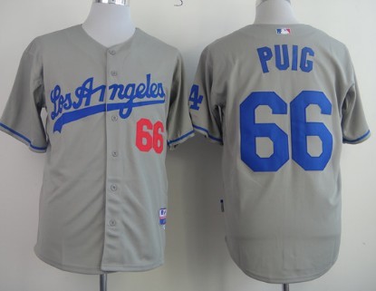 Los Angeles Dodgers #66 Yasiel Puig Gray Jerseys,We sell and wholesale Los Angeles Dodgers #66 Yasiel Puig Gray Jerseys on line form chian!