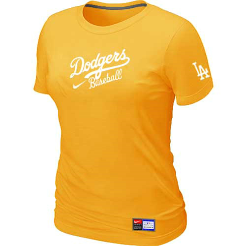 Los Angeles Dodgers Nike Women's Yellow Short Sleeve Practice T-Shirt,We sell and wholesale Los Angeles Dodgers Nike Women's Yellow Short Sleeve Practice T-Shirt on line form chian!