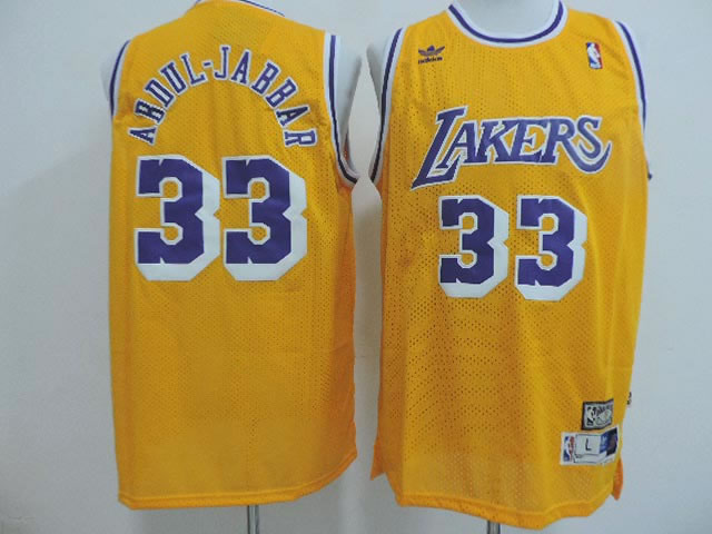 Los Angeles Lakers #33 Abdul-Jabbar Yellow Throwback Jerseys,We sell and wholesale Los Angeles Lakers #33 Abdul-Jabbar Yellow Throwback Jerseys on line form chian!